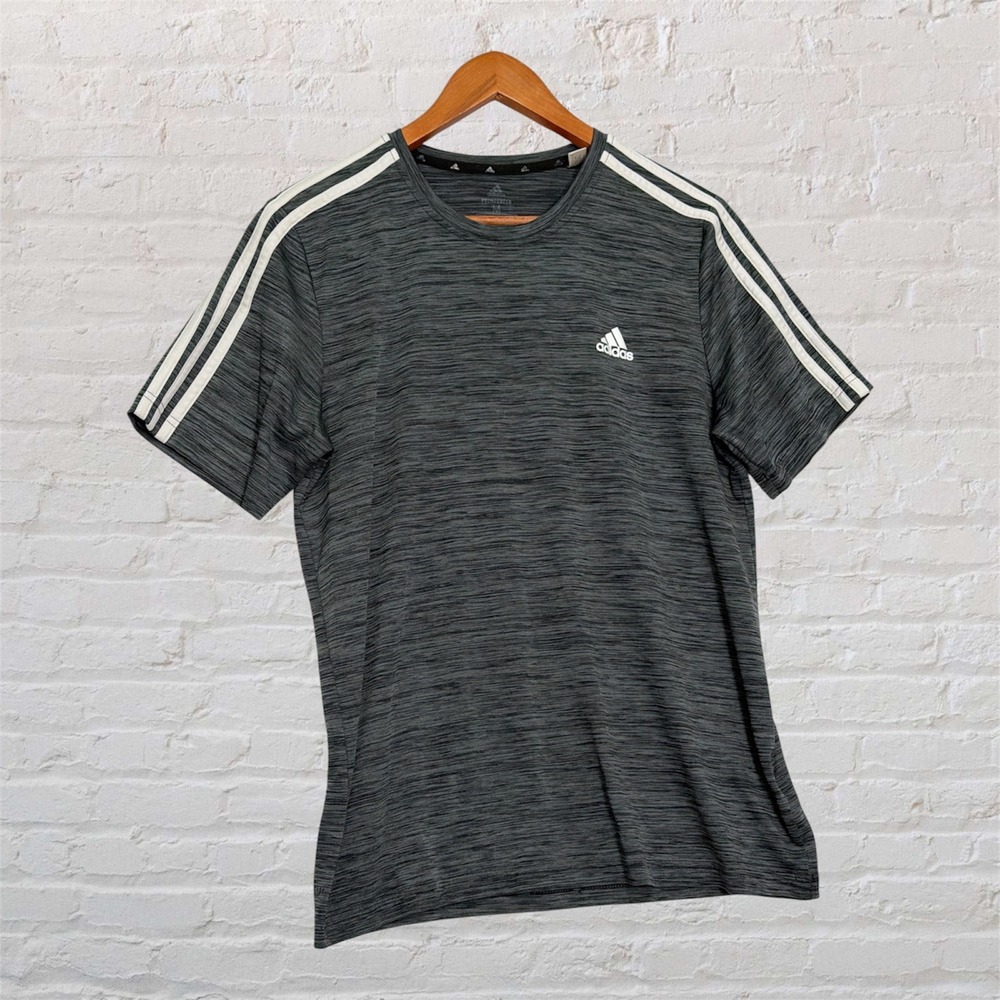 Adidas Mens Primegreen Aeroready Space Dye Training T-Shirt Gray‎ Medium